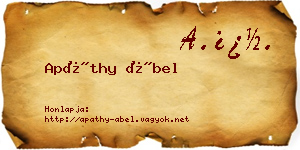 Apáthy Ábel névjegykártya