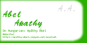 abel apathy business card